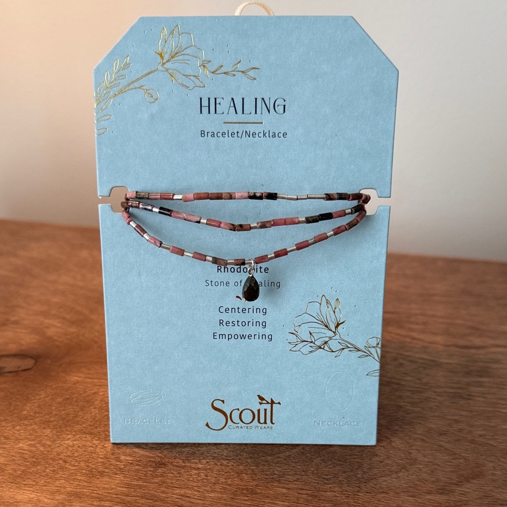 Scout Rhodonite “Healing” Beaded Necklace/Bracelet NWT